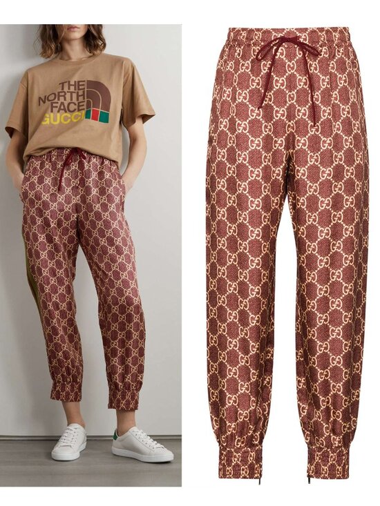 Gucci Pants - GUCCI PANTS GG SUPREME PRINT SILK LOUNGE TROUSERS